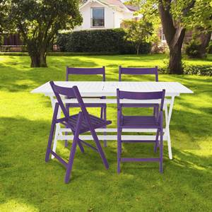 WELL HOME Set di 4 Sedie da Giardino in Legno di Faggio Finitura Lilla, Sedie BAS per Arredamento e Decorazioni Casa - Product Image 3