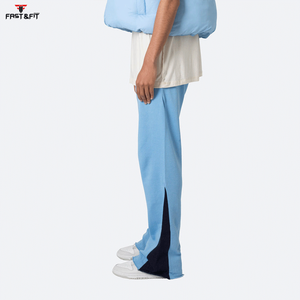 Custom Casual Streetwear Polyester/Cotton French Terry <b>Men</b> <b>Flared</b> Pants High Quality Custom Made Plus Size Eco-Friendly - Product Image 2