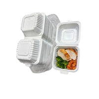 ProTakeOut [6 X 6 X 3 inch] Witte 1-delige 250 Center Slide Lock Scharnierende Afhaallocaties Duurzame Ecologische 20/7 TI/HI