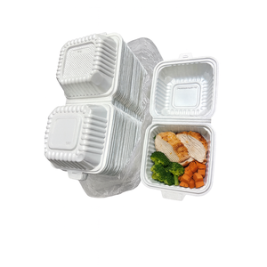 กล่องใส่อาหารแบบมีฝาปิด ProTakeOut [6 x 6 x 3 นิ้ว] สีขาว 1 ช่อง บรรจุ 250 กล่อง แบบล็อคกลาง ทนทาน เป็นมิตรกับสิ่งแวดล้อม ผลิตจากวัสดุ MFPP - Product Image 6