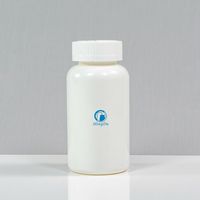 Bouteille ronde personnalisée en PET de 300 cc avec bouchon de sécurité enfant de 45 mm pour vitamines, comprimés, capsules, gommes et produits nutraceutiques