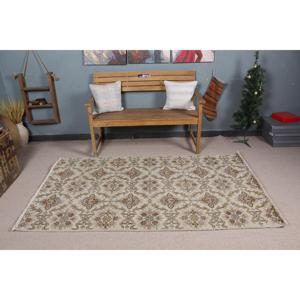 Vintage Rug, 3.9x6.8 ft Area Rug, <b>Brown</b> Abstract <b>Wool</b> Turkish Rug - Product Image 2