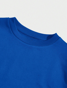 Vente en gros de sweat-shirt à col rond avec logo personnalisé sweat à capuche coupe ample avec épaules tombantes sweat-shirt imprimé pour hommes - Product Image 2