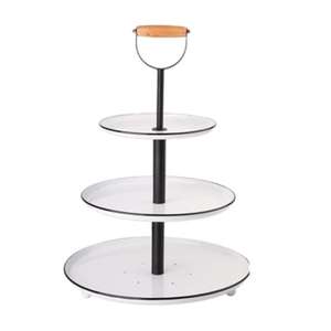 Soporte de pastel galvanizado de 3 capas con diseño ventajoso para el hogar y utensilios de cocina Servidor de soporte para cupcakes hecho en La India - Product Image 1