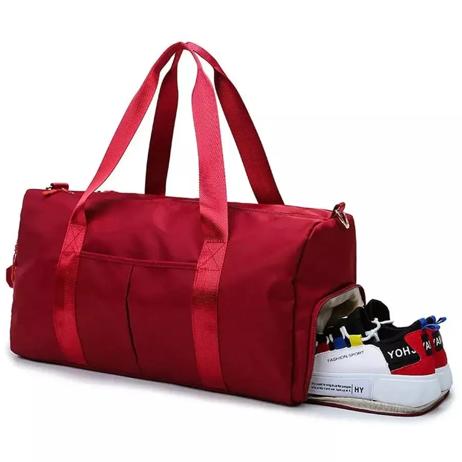 Borsa da viaggio con cerniera personalizzata all'ingrosso borsa da viaggio con cerniera grande capacità con scomparto per scarpe impermeabile