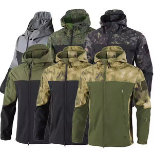 Veste tactique d'hiver pour homme OEM, softshell, imperméable, coupe-vent, respirante, grande taille, col montant, fermeture éclair, solide, randonnée - Product Image 2
