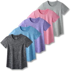Camiseta sin mangas para mujer, cuello redondo, manga corta, ajuste regular, secado rápido frontal, color liso melange, ropa deportiva casual, venta al por mayor OEM ODM - Product Image 1