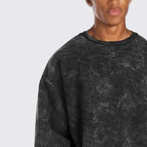 Sudadera de Forro Polar para Hombre, Estilo Lavado Ácido, Diseño Personalizado OEM, Manga Regular, Alta Calidad, Talla Grande, 100% Algodón - Product Image 4