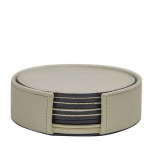 Dessous de verre en cuir gravé lot de 6 avec support, tapis de boisson faits à la main, logo, exportation en vrac, décor de table résistant à la chaleur, fournisseur d'usine en Inde - Product Image 2