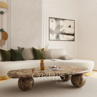 Table basse moderne au design unique, couleur personnalisée, plateau en marbre 100% naturel, taille personnalisée, ORRIS LIVING, meubles de luxe pour la maison