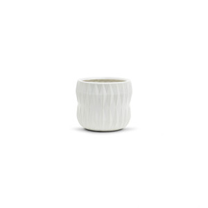 CUD8905WT - Maceta de Cerámica Blanca Mediana y Exclusiva - 5.5 L x 5.1 A - Product Image 1