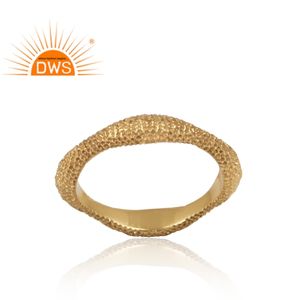 Anillo de banda apilable chapado en oro de 18 quilates de último diseño, joyería fina Demi para mujer, regalo para ella - Product Image 2