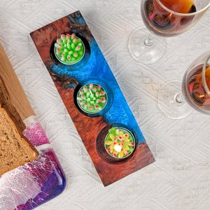 Handmade Resin and <b>Wood</b> Candle <b>Holder</b> with Scented Wax Decorative Aromatherapy Candle for Home Décor - Product Image 4