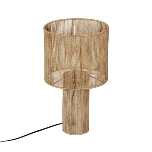 Lampe de table flexible en rotin avec abat-jour en bois et corps en bambou - Product Image 3