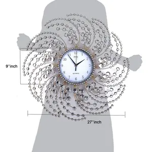 Horloge murale en métal de dernière conception horloge brillante polie dorée pour la décoration intérieure horloge longue durée de haute qualité faite à la main - Product Image 2