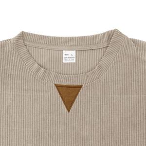 2025 automne et hiver nouveaux hommes 100% coton col rond décontracté velours côtelé à manches longues pull à capuche en Stock - Product Image 5