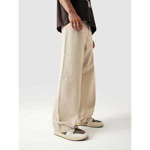 Pantalones Cargo de Lona de Cintura Alta Utility V1, Transpirables, Color Crema - Product Image 2