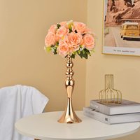 Nouvelle Arrivée Grand Vase à Fleurs en Aluminium Porte-Bougie Centre de Table Mariage Événement Plaqué Or