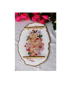 Resin <b>trays</b> <b>with</b> metal <b>handle</b> for high quality designer decorative <b>serving</b> <b>tray</b> multipurpose kitchen dining use - Product Image 1