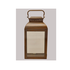 Linterna dorada de forma cuadrada de Metal más vendida con lámpara de mango colgante a la venta por exportadores - Product Image 1