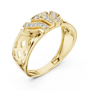 Bague pendante en or jaune 14 carats avec diamant rond de laboratoire cultivé, pour un usage quotidien, pour femmes |   Nouveau diamant cultivé - Product Image 5