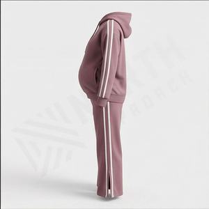 Conjunto Deportivo de 2 Piezas con Capucha para Mujer, Estilo Vintage, 100% Algodón, Ropa Deportiva Cálida para Invierno, Gimnasio y Fitness - Product Image 3