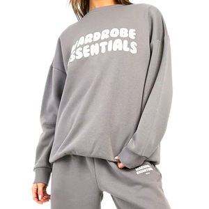 2023 Trajes de sudor de mujer de color personalizado Estilo casual de gran tamaño pesado en venta al por mayor - Product Image 2