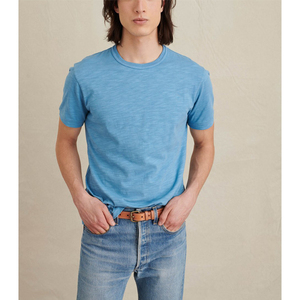 Camiseta de alta calidad para hombres y mujeres, camiseta de Color azul claro, camiseta de tamaños personalizados, diseños de logotipos, venta al por mayor, camiseta Unisex con cuello redondo - Product Image 5