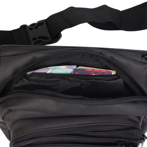 High Quality Black Waist <b>Bag</b> Unisex <b>Crossbody</b> Chest <b>Bag</b> Custom Made for Adults Casual & Gym Use Made in Pakistan - Product Image 3