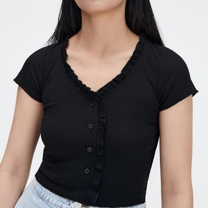 T-shirts en toile respirants imprimés vintage pour femmes, personnalisés OEM, manches courtes, vente en gros BD - Product Image 1