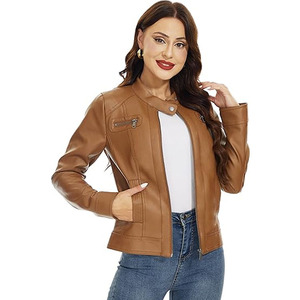 Veste en cuir pour femmes à prix compétitif, qualité supérieure, demande des clients, OEM, mode décontractée, veste en cuir d'hiver - Product Image 3