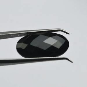 Pierre précieuse en vrac d'onyx noir 6x12mm-12x24mm bijoux en cristal naturel taillé à carreaux ovales avec pierre d'onyx - Product Image 1