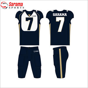 Maillots de football entièrement personnalisés imprimés et short assorti, uniforme de football américain pour adultes, 100% polyester - Product Image 2