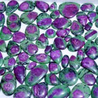 Cabochon en pierre précieuse de quartz zoïsite rubis 100% naturel, forme/taille personnalisée, pierres brutes non traitées pour la fabrication de bijoux