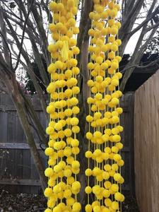 Colorful Pom Pom With Tassels Christmas Decor Vibrant Decorative Strings Birthday Wedding Haldi Mehndi Silk Velvet Backdrops - Product Image 3