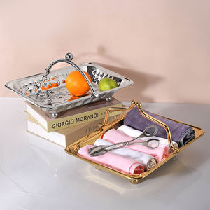 Bandeja de cena de acero inoxidable ecológica brillante con patrón martillado de lunares modernos colores personalizados Horeca ocasiones toalla caliente - Product Image 2