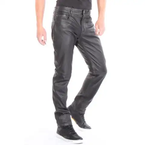 Pantalones Unisex de cuero genuino Estilo informal Slim Fit Pantalones de cuero suave Streetwear Ropa de moda para hombres y mujeres - Product Image 4