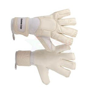 Gants de gardien de but de football en cuir professionnel avec paume en latex, sangle de poignet, adhérence antidérapante, coupe-vent, haute performance, utilisation en extérieur - Product Image 4