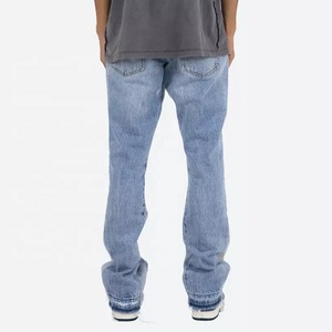 กางเกงยีนส์ชายทรงหลวมสไตล์วินเทจเรียมแบบเรียงซ้อนกางเกงยีนส์ทรงหลวมคุณภาพสูงสำหรับผู้ชาย - Product Image 3