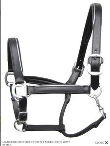 Collier de tête confortable réglable en cuir de cheval de selle anglaise - Product Image 4