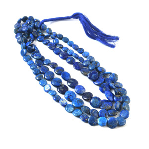 Perles lisses en lapis-lazuli naturel, forme de pièce de monnaie, 8 mm à 15 mm, perles de pierre précieuse lapis-lazuli bleues, brin de 16 pouces, pour la création de bijoux. - Product Image 3