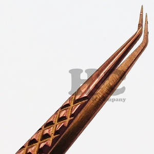 Pinces à épiler professionnelles pour extensions de cils, en acier inoxydable, avec poignée diamantée, pointe dentelée, précision, antistatiques, durables, pinces à épiler pour vison - Product Image 3