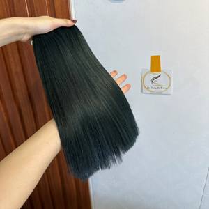 Paquets de cheveux humains bruts vietnamiens Double trame d'os de cheveux droite avec fermeture à lacet ensemble frontal de perruque de cheveux humains - Product Image 5