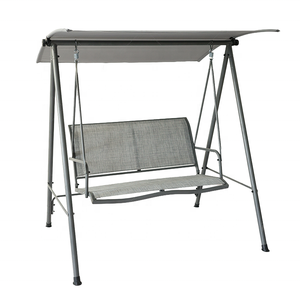 Chaise suspendue <span class=keywords><strong>double</strong></span> d'extérieur avec auvent, 2 places, cadre en métal, fer forgé, patio, jardin, plage, auvent de patio - Product Image 1