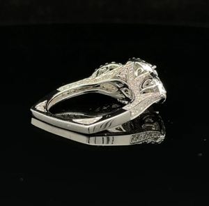 Bague de fiançailles de mariage en argent sterling avec diamants et moissanite pour femme Cadeau - Product Image 4