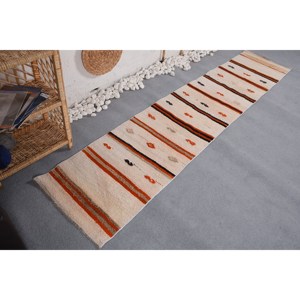 พรมขนแกะโบฮีเมียนแบบคลาสสิกขนาด9x12ทรงสี่เหลี่ยมผืนผ้าพื้นที่ขนาดใหญ่สีเบจลายทางสีส้มใหม่ขนาด1,9X9ฟุตดีไซน์โถงทางเดิน - Product Image 2