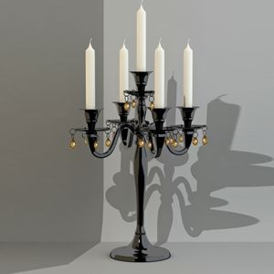 Modern Look Decorative Aluminum 7 Arms <b>Candle</b> Stand <b>Black</b> Colour Handmade Decorative for Wedding Decoration - Product Image 5