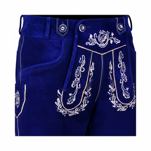 Pantalones Bávaros de Cuero Auténtico Trachten Lederhosen Personalizados con Decoración de Botones, Cintura Media, Lederhose Personalizados para Hombre - Product Image 6