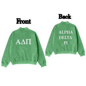 Sudadera con cuello simulado y letras griegas de poliéster y algodón de talla grande con logotipo personalizado al por mayor de alta calidad para mujeres - Product Image 5