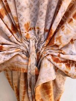 Robe kaftan en soie crêpe tie-dye pour femmes, robe maxi bohème recyclée, marché de gros au meilleur prix